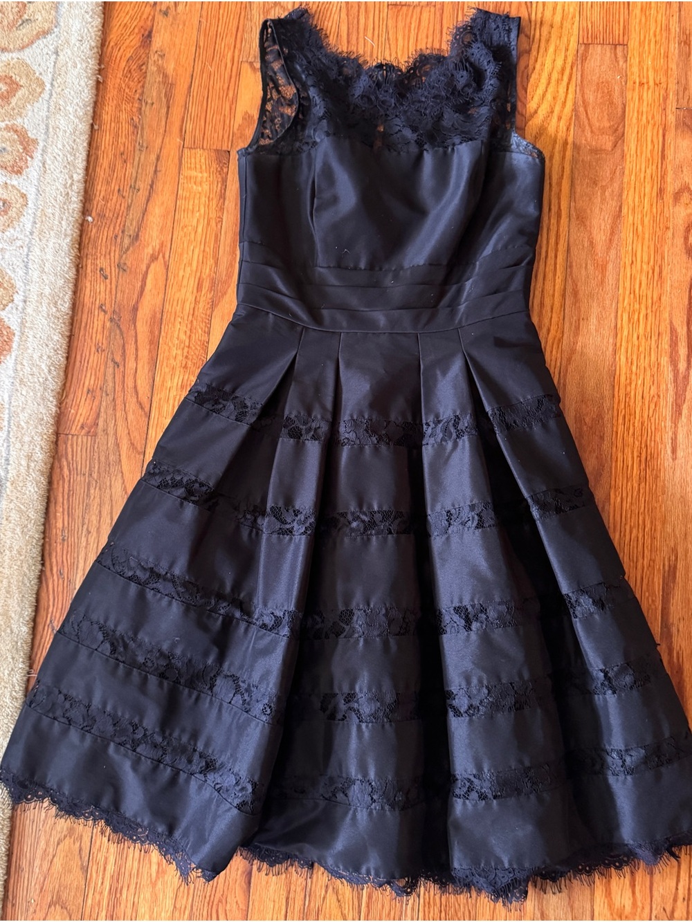 White House Black Market Black Lace Fit-and-Flare Cocktail Dress